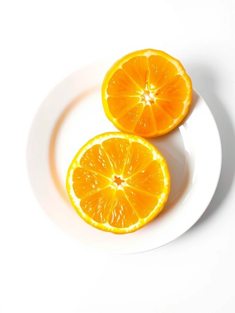 Naranja pelada arte minimalista